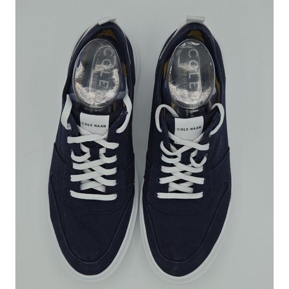 Cole Haan GrandPrø Rally Canvas Court Marine Blue/White Sneaker Men Size 10 EUC - Picture 4 of 9